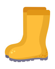 Canvas Print - yellow boots gardening tool