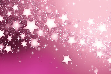 abstract shiny background with pink color stars. barbiecore fashion trend color. ai generated