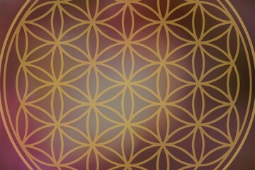 Wall Mural - flower of life on atmospheric background
