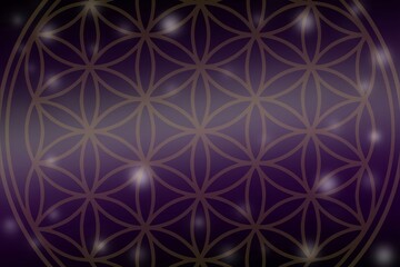 Wall Mural - flower of life on atmospheric background