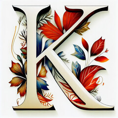 The beauty of letter K in an Asian calligraphy style