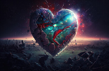 Wall Mural - galaxy in a heart