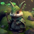 Rabbit- druid- green- stone