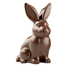 Tasty Chocolate Bunny Isolated On Transparent Png Background, Cute Easter Rabbit Illustration Made With Generative AI. 