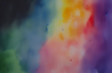 Wall Mural - a texture with colorful watercolor running into each other - generative ai