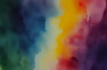 Wall Mural - a texture with colorful watercolor running into each other - generative ai