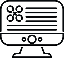 Poster - Gear pc manual icon outline vector. Paper page. Project book