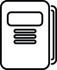 Sticker - Folder document icon outline vector. Manual page. Report project