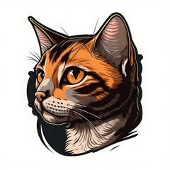 Wall Mural - Cat icon, Cat flat design, vector art.  Generative AI.