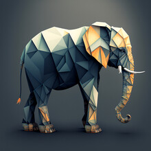 Geometric Elephant, AI Generative