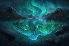 Aurora Water Magic. Generative Ai