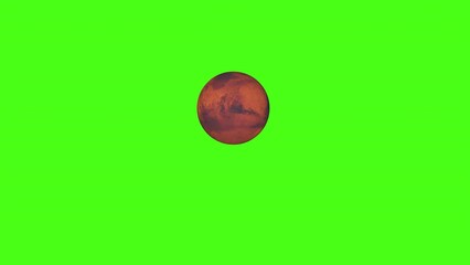 Wall Mural - 4K Green Screen Planet Mars Rotating Custom Background - 3D CGI Animation