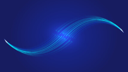 Wall Mural - connecting two bundles of optical fiber, internet technology communication technology vector backgro