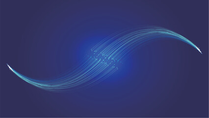 Wall Mural - Connecting two bundles of optical fiber, Internet technology communication technology vector background.