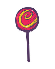 Sticker - flat candy on stick