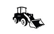 Excavator loader symbol with silhouette style for logo template, sign and brand.
