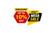 © D'Graphic Studio - 10 Percent MEGA SALE offer, clearance, promotion banner layout with sticker style.