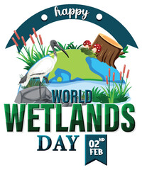 Wall Mural - World wetlands day on February icon