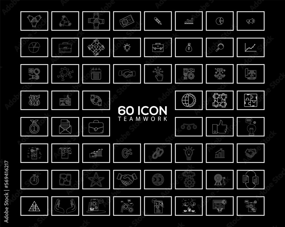 teamwork icon set design Stock Vector | Adobe Stock