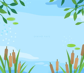 Wall Mural - Emotional spring scenery Background illustration
