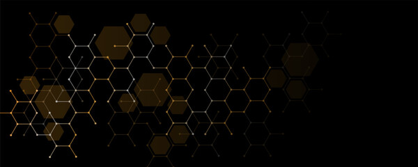 Wall Mural - Abstract geometric background with hexagon pattern
