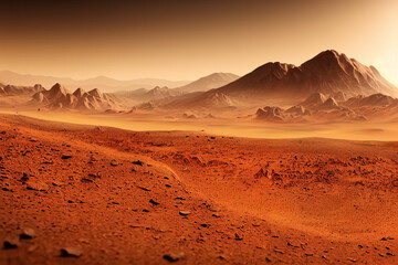 Wallpaper background of mars landscape. Generative AI