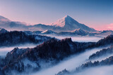 Fototapeta Góry - Wallpaper background of a beautiful mountain scenery. Generative ai
