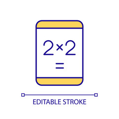 Poster - Calculator app on tablet computer RGB color icon. Software for education and business. Digital accounting tools. Isolated vector illustration. Simple filled line drawing. Editable stroke