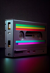 Poster - audio cassette tape Generative AI technology.