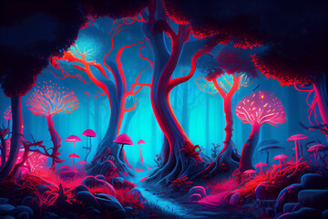 Poster - BEAUTIFUL illustration of a FANTASY in the forest