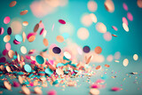 Fototapeta Desenie - Colorful birthday and carnival party confetti background. Generative AI