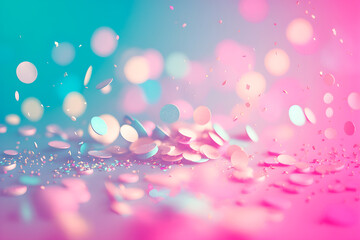 Colorful birthday and carnival party confetti background. Generative AI