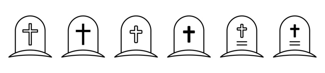 Wall Mural - Tombstone icon. Rip grave icon vector. Stock vector illustration.