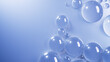 © RocknRoller Studios - Dew Drops on Blue and White Background. Macro Wallpaper with Copy-Space.