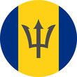 Barbados flag round shape 89