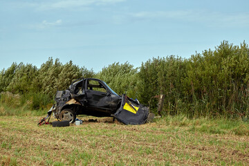 Wall Mural - Сars body after accident on a road