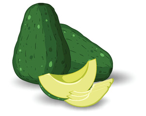 Wall Mural - Isolated avocado fruit cartoon