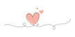 © Vdant85 - Hearts continuous one line art drawing, valentines day concept, heart love couple outline artistic isolated