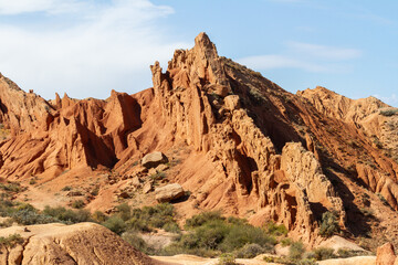 Wall Mural - Fairytale canyon or Skazka Canyon near Issyk-Kul lake, Kyrgyzstan.