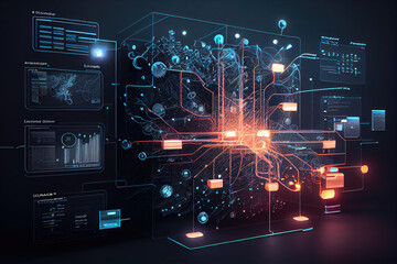 The Concept of Modern Software Programming - Generative AI illustration