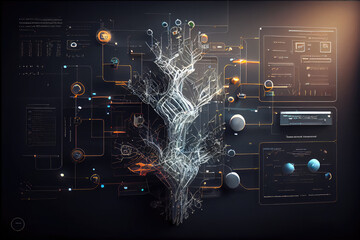 the concept of modern software programming - generative ai illustration