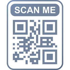 QR code colorful frame for scanning. Scan me phone tag. Template of QR code for mobile app, payment, smartphone, pda, mobile phone. PNG object. Barcode, digital technology