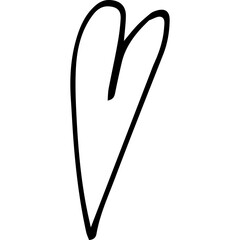 Fototapete - Hand drawn heart. Love sign. Object for design. Black and white illustration. Handdrawn rough marker or ink pen heart