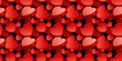 Red color heart background. 3d romantic seamless pattern with red heart. 3d romantic design for greeting valentine day card
