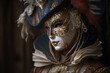 Carnival. Venetian carnival mask, woman portrait. AI Generative.