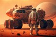 astronaut and  martian transporter made with generated ai
