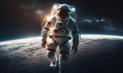 Wall Mural - astronaut in space portrait, made with generated ai