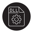 DLL file color line icon. Format and extension of documents
