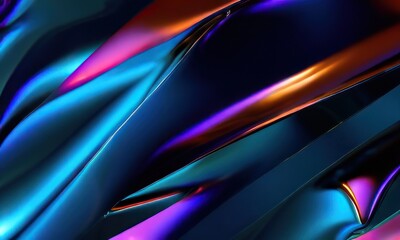 Wall Mural - metallic fluid flowing fluid background created with generative ai