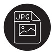 JPG file color line icon. Format and extension of documents